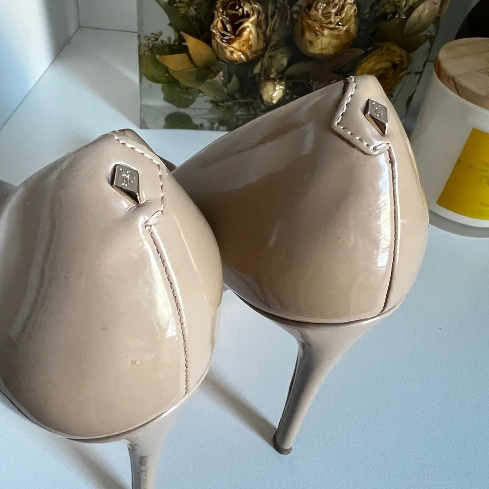 Sam Edelman Danna Nude Patent Leather Heels